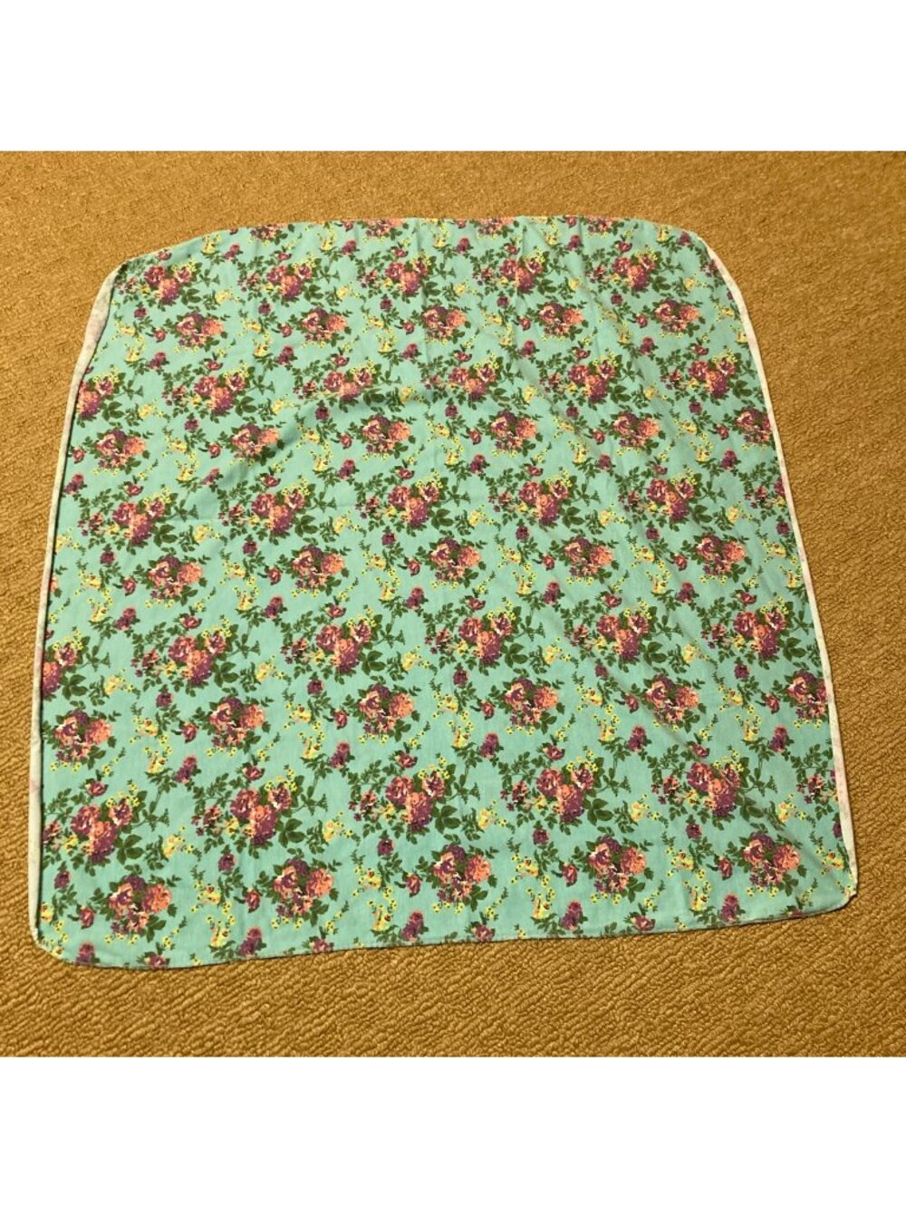 Bed Bath Beyond Swaddle Blanket 33 x 33 Blue Floral Cotton Blend No tag